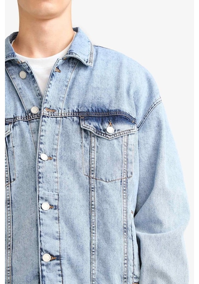 Defacto Oversize Geniş Kalıp Düğmeli Denim Ceket F4737ax25aunm39 Mavi