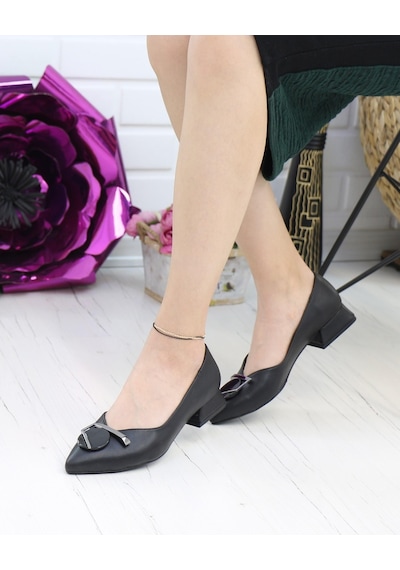 Nesil Shoes Desca 012 Siyah Günlük Kadın Babet-Siyah