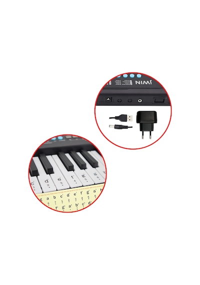 Jwin Cmk-1237 37 Tuşlu Elektronik Org Etiket. Adaptör Hediye - Turkuaz
