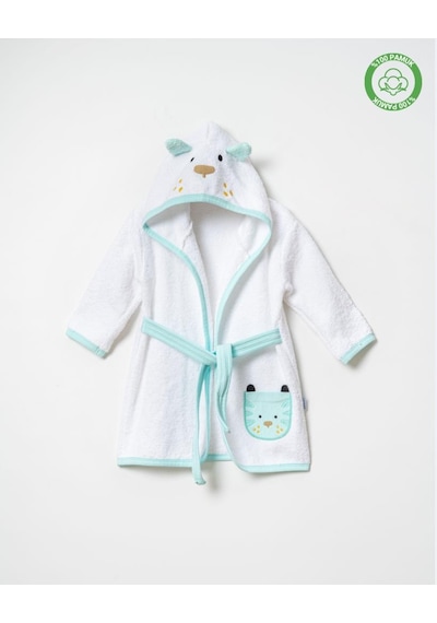 Köpekli Bornoz Beyaz-mint 24 - 36 Ay
