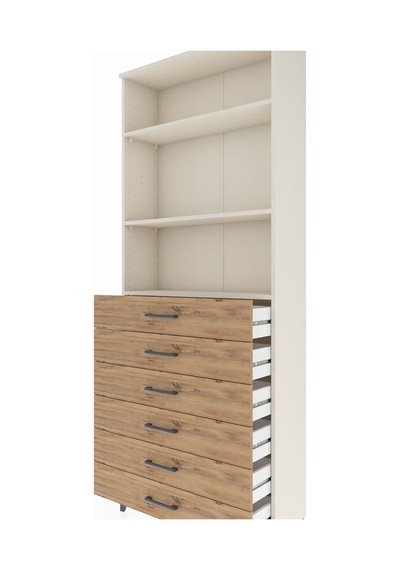 Arges Dolap 3 Raflı 6 Çekmeceli 88x30x221 Aytaşı-çam Aytaşı