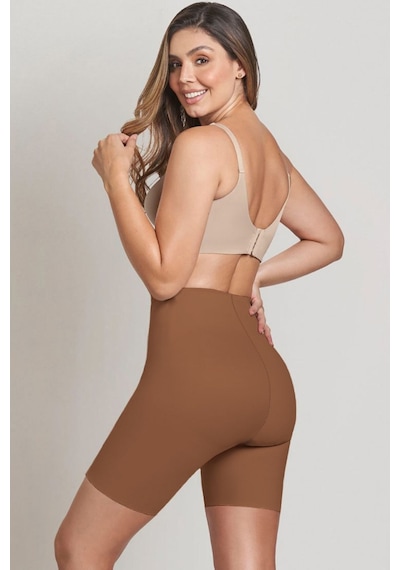Mistirik Anoky Model Dikişsiz Basen Ve İç Bacak Toparlayıcı Spor Şort Kahve Renk