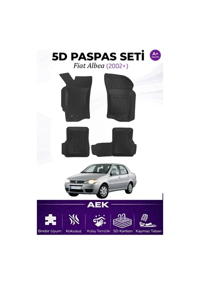 Fiat Albea 2002+ Araca Özel Havuzlu "karbon" Paspas Takımı