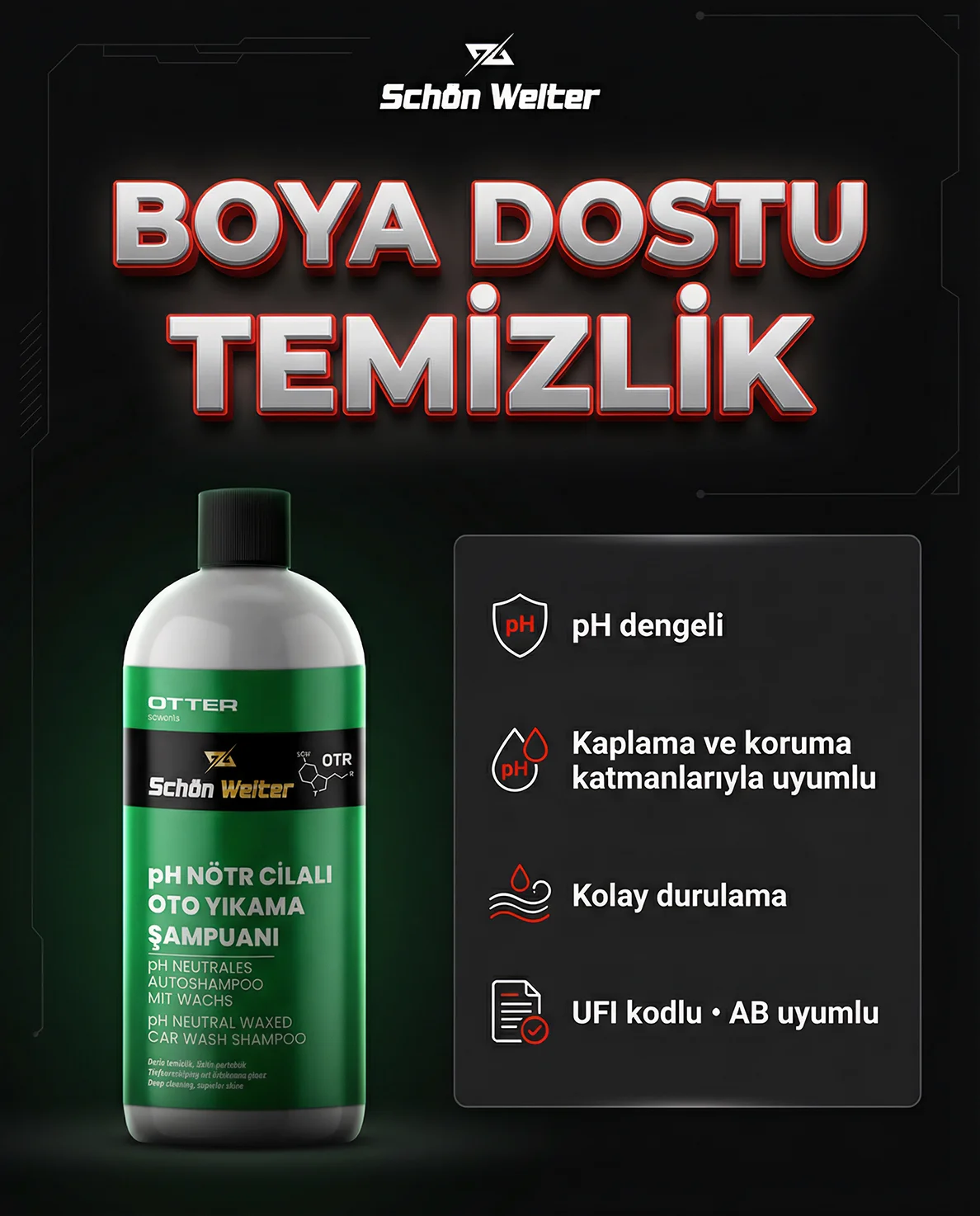 Araç Oto Ph Nötr Cilalı Oto Yıkama Şampuanı 500ml