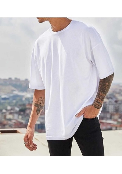 Noıssey Beyaz Tasarım Baskılı Unisex Oversize Rahat Kalıp