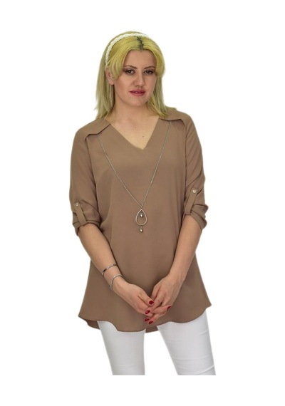 Kadın Turuva Kol V Yaka Bluz Bgl-st03718 001