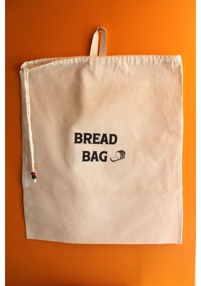 Büyük Boy Bread Bag Askılı Keten Ekmek Torbası 50x40cm