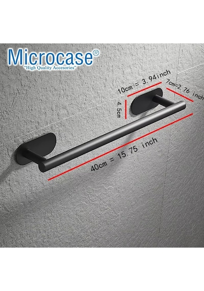 Microcase Kendinden Yapışkanlı Paslanmaz Çelik Havlu Askılığı Al5717 Siyah Diğer