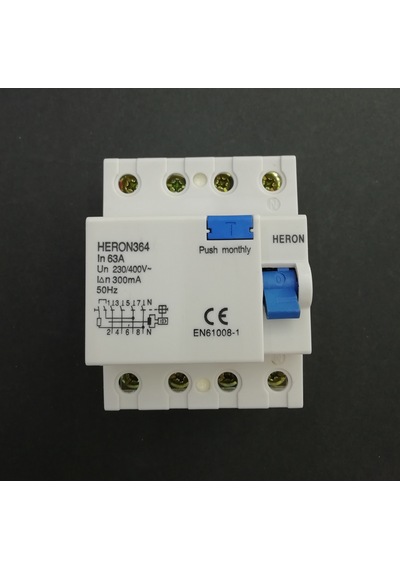 Heron Trifaze 4X63 300Ma Kaçak Akım Rölesi Yangın Rölesi