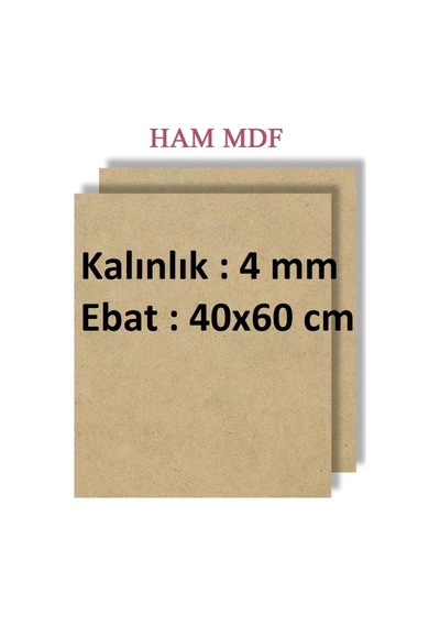 Mobilreyon 3 Adet Duralit Ham Mdf, 40x60 Cm Ebat, 4 Mm Kalınlık, Boyama Hobi Resim Altlığı Tuval Genel
