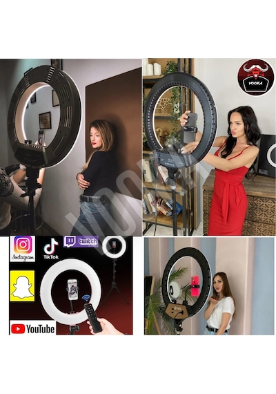 Vilya Megalüx Döküm Ayaklı Profesyonel Kuaför Makyaj Çekimleri 18ınç 460 Led Kumandalı Ring Lıght