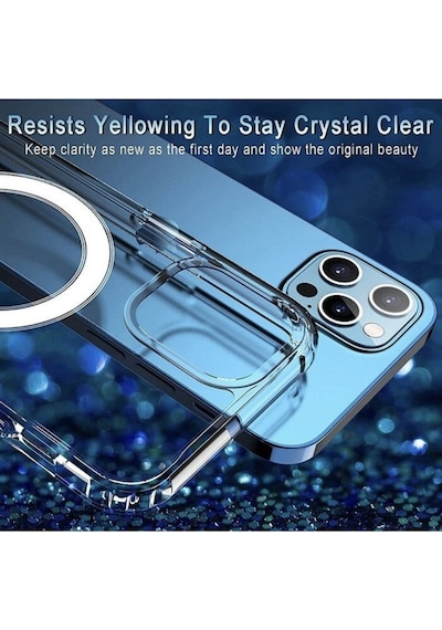 Apple Uyumlu iPhone 14 Promax Mika Sararmaz Magsafe Kılıf