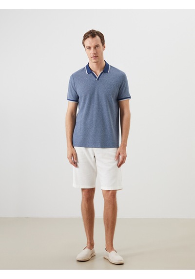 Lcwaıkıkı Classic İndigo Polo Yaka Desenli Erkek Tişört
