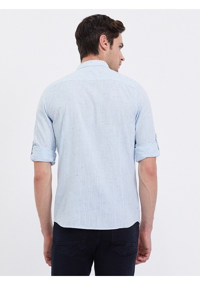 Slim Fit Erkek Gömlek U.kol Açık Mavi