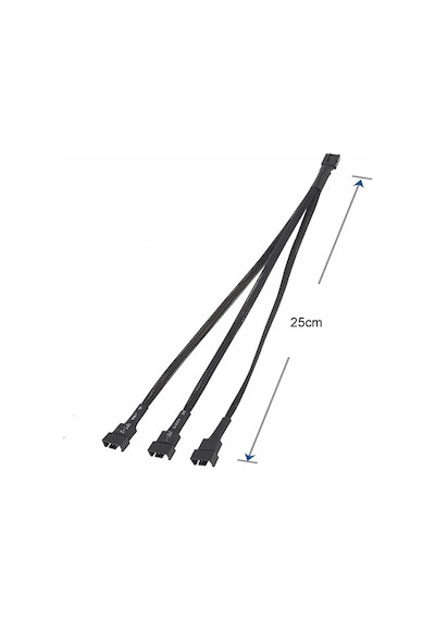1 To 3 Çoğaltıcı 25cm Fan Uzatma Kablosu Y Tip 4 Pin 3 Pin Bilgisayar Kasa Anakart Ekran Kartı Soğut