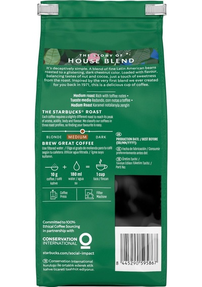 Starbucks House Blend Öğütülmüş Kahve 3x200g Öğütülmüş