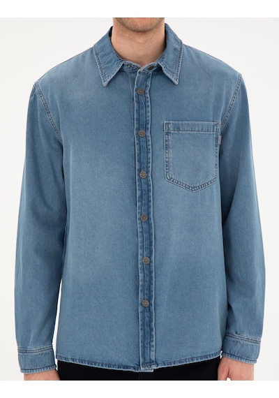 Pierre Cardin Erkek Mavi Gömlek Jean 50292072-vr036 Mavi