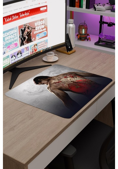 Yakuza Kaymaz Dikişli Kauçuk Oyuncu Mousepad V5 - 48x40 Xl Gaming Mouse Pad Fare Altlığı