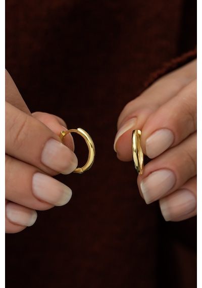 925 Ayar Gold 15 Mm Halka Küpe Kadın Gümüş Küpe