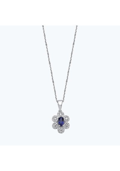 Altınbaş Pırlanta Safir Kolye He264s-18k