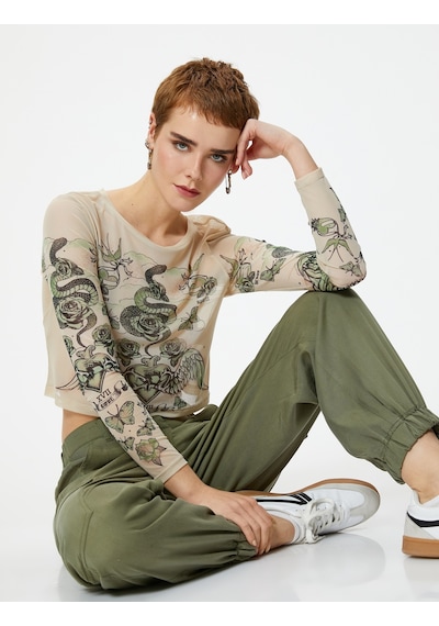 Koton Kargo Jogger Pantolon Cepli Lyocell Kumaş Haki 4sal40039ıw Haki