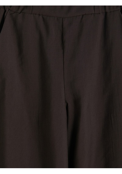 Lcwaıkıkı Classic Kahverengi Beli Lastikli Geniş Paça Kadın Pantolon