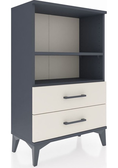 Arges Komodin 2 Raflı 2 Çekmeceli 60x30x96 Antrasit-aytaşı Antrasit