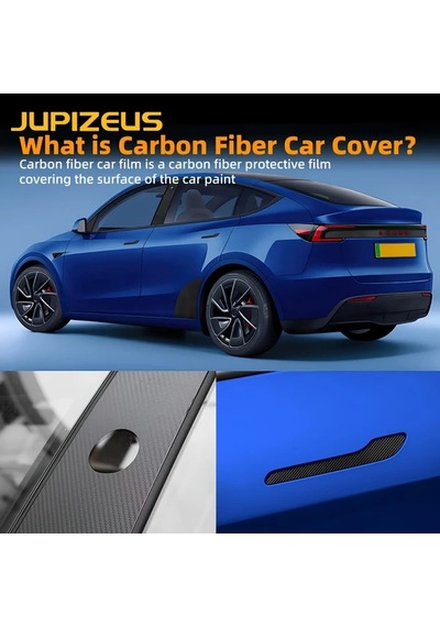 Topnotch Tesla Model Y Juniper 2025 Kapı Kolu Karbon Fiber Kaplama 4 Parça Çizilmeye Dayanıklı