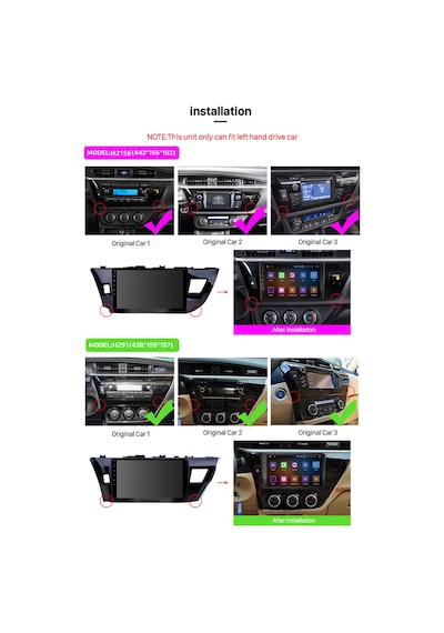 Toyota Corolla 2014 Multimedya Navigasyon Usb Kamera Carplayer 6 Ram