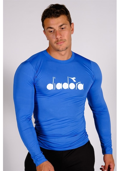 Diadora Soloben - Erkek Mavi Uzun Kollu Spor T-Shirt - Tsrt-Zn Saks