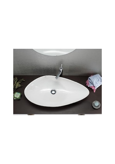 Tezgah Üstü Seramik Lavabo 74x38 Cm Şık Ve Fonksiyonel 508 Yeşil