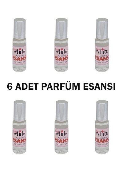 Rose White 5ml. Beyaz Gül Parfüm Esansı 6 Adet Gül