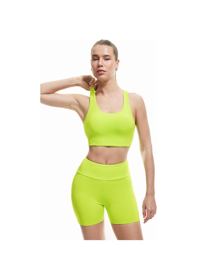 Koton Yüksek Bel Dar Kesim İnterlok Spor Biker Tayt Yeşil 5sak40073nk Yeşil