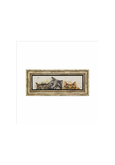Sevimli Kediler Baskılı Taş Tablo 20x46