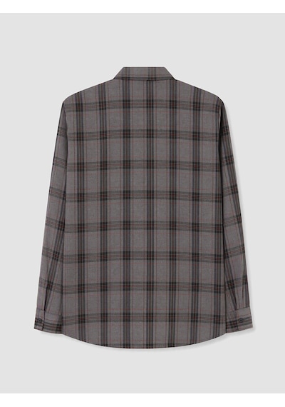Lcw Eco Gri Regular Fit Ekose Erkek Gömlek Ceket
