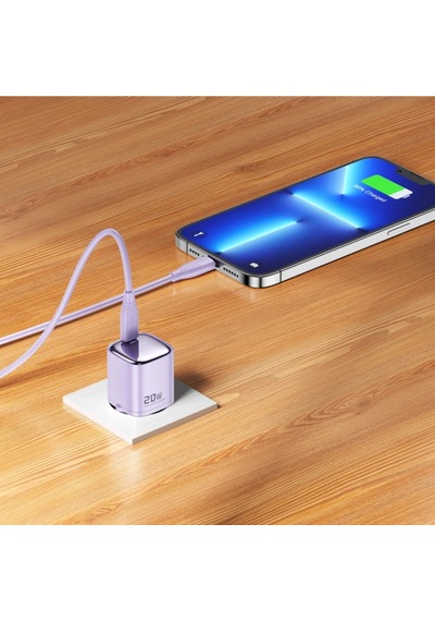Renkli Şarj Aleti 30w Gan Type-c Kablolu Hızlı Şarj Adaptörü İphone 15 16 17 Pro Max Samsung Uyumlu Şarj Cihazı