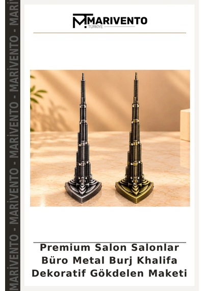 Premium Salon Salonlar Büro Metal Burj Khalifa Dekoratif Gökdelen Maketi