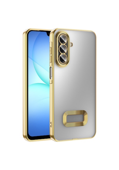 Zore Galaxy A17 Kılıf Kamera Korumalı Logo Gösteren Zore Omega Kapak - Siyah