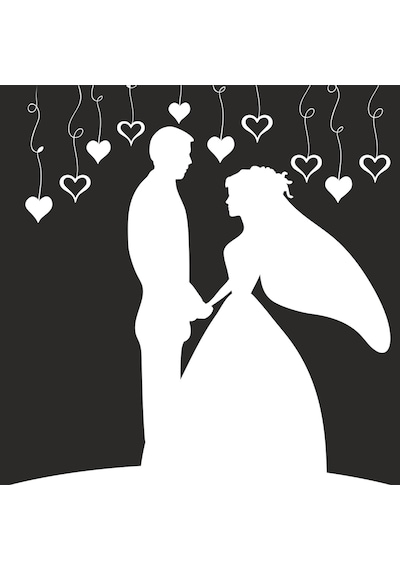 Gelin Damat Folyo Sticker 200cm Uzunluk Siyah