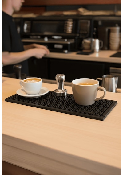 2 Li Avantaj: Çok Amaçlı Kauçuk Set, Bar Mat, Bulaşık Kurutma, Tencere Altlığı, Saksı Altlığı 6016-1533set Siyah