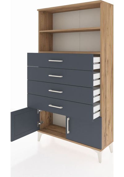 Arges Dolap 2 Raflı 4 Çekmeceli 2 Kapaklı 88x30x163 Çam-antrasit Atlas Çam Arges Dolap 2 Raflı 4 Çekmeceli 2 Kapaklı 88x30x163 Çam-antrasit Atlas Çam
