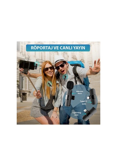 K9 Kablosuz Yaka Mikrofonu 2 Adet Lightning 2'li Mini Mikrofon: Youtube & Tiktok İçin İdeal Siyah