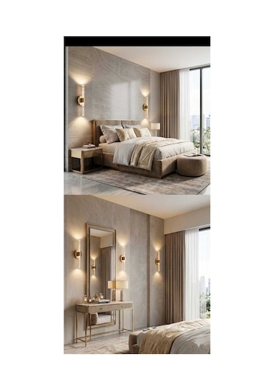 Bubbleflux Medium 40 Cm Modern Tasarım Led Aplik - Duvar Lambası - Gold - Elektrikli - Kumandalı - Günışığı Gold Elektrikli Kumandalı