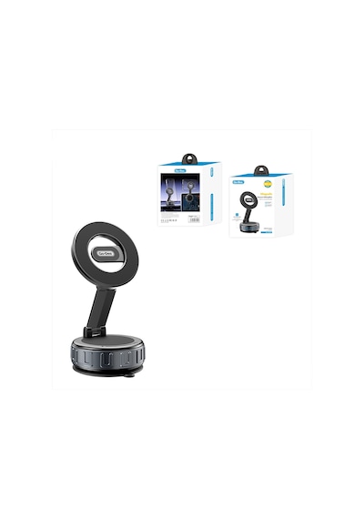 Go Des Gd-hd241 360 Derece Dönebilen Vakum Özellikli Magnetik Telefon Tutucu Siyah Siyah
