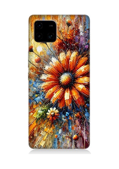 Vivo V30 Uyumlu Çiçek Dalgasında Sarı Güzellik Desenli Silikon Kılıf Çok Renkli