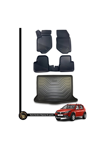 Dacia Sandero 3d Havuzlu Paspas 2008-2020 + Bagaj Havuzu Kauçuk Set Nova