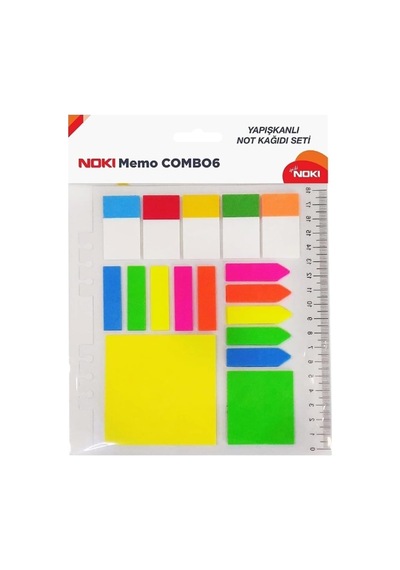 12706 Memo Combo6 Yapışkanlı Not Kağıdı Seti 7282835120713