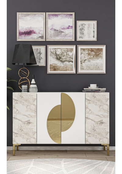 Ka120 Afra Konsol, Çok Amaçlı Dolap, Kahve Köşesi, Tv Sehpası Beyaz-efesmermer-gold Beyaz - Efes Mermer - Gold Ka120 Afra Konsol, Çok Amaçlı Dolap, Kahve Köşesi, Tv Sehpası Beyaz-efesmermer-gold Beyaz - Efes Mermer - Gold