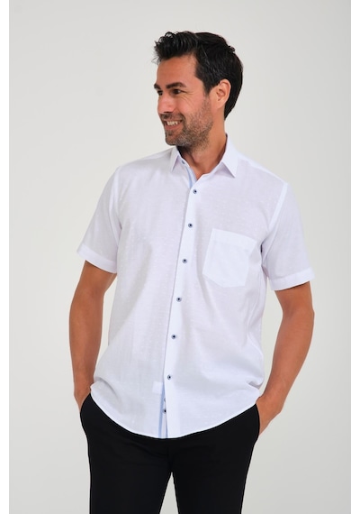 Klasik Kısa Kol Açık Zemin Kutu Desen Keten Cotton Hediye Kutulu Erkek Gömlek Fs-000745 - Beyaz Açık Mavi-1673 Klasik Kısa Kol Açık Zemin Kutu Desen Keten Cotton Hediye Kutulu Erkek Gömlek Fs-000745 - Beyaz Açık Mavi-1673