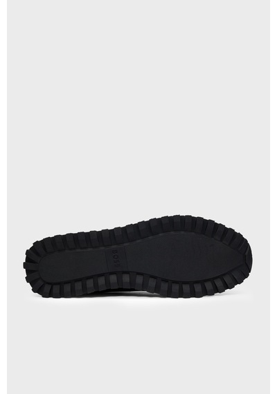 Boss Logolu Deri Sneaker Ayakkabı Erkek Ayakkabı 50568574 007 Siyah